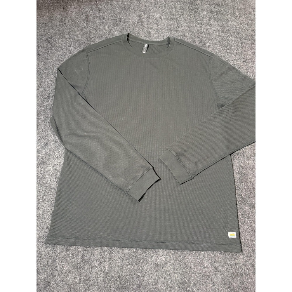 Vuori Shirt Mens 2XL Gray Long Sleeve Waffle Knit Thermal Crewneck Casual